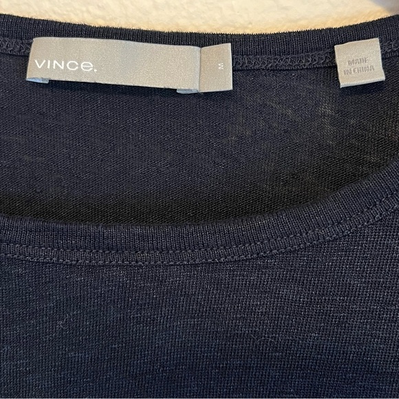 Vince 100%Linen navy blue Tshirt, short sleeve, round neckline size M women’s - Picture 5 of 10